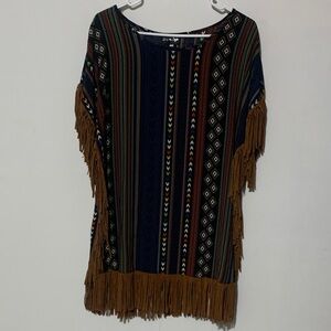 Step In Style Boho Fringed Poncho